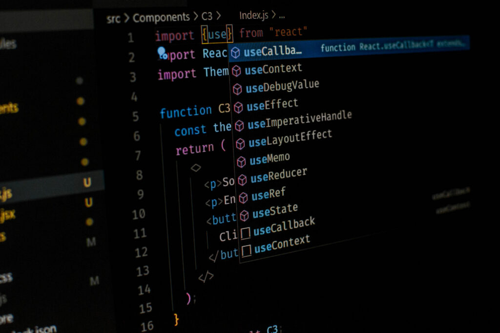 Code editor displaying software development, representing modern managed services, automation, and evolving IT environments.